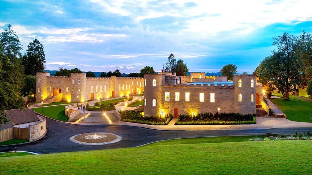 Saint Hill Castle at dusk